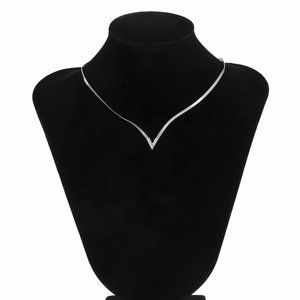 Men's V-Shaped Flat Snake Chain Necklace (1)
